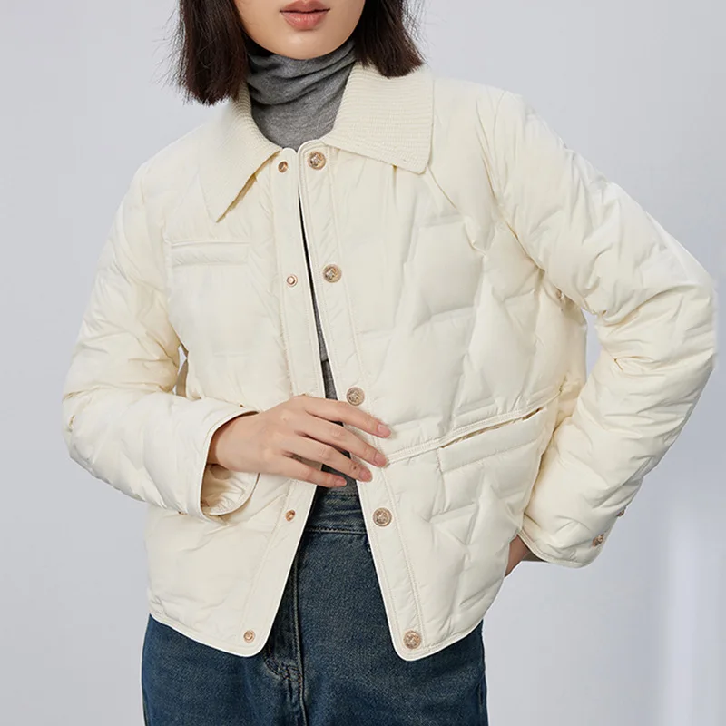 Women's Models Autumn Winter Tops Jacket Down Coat Duck Short Thin Warm Thickened Personalized Comfortable Soft Niche Versatile