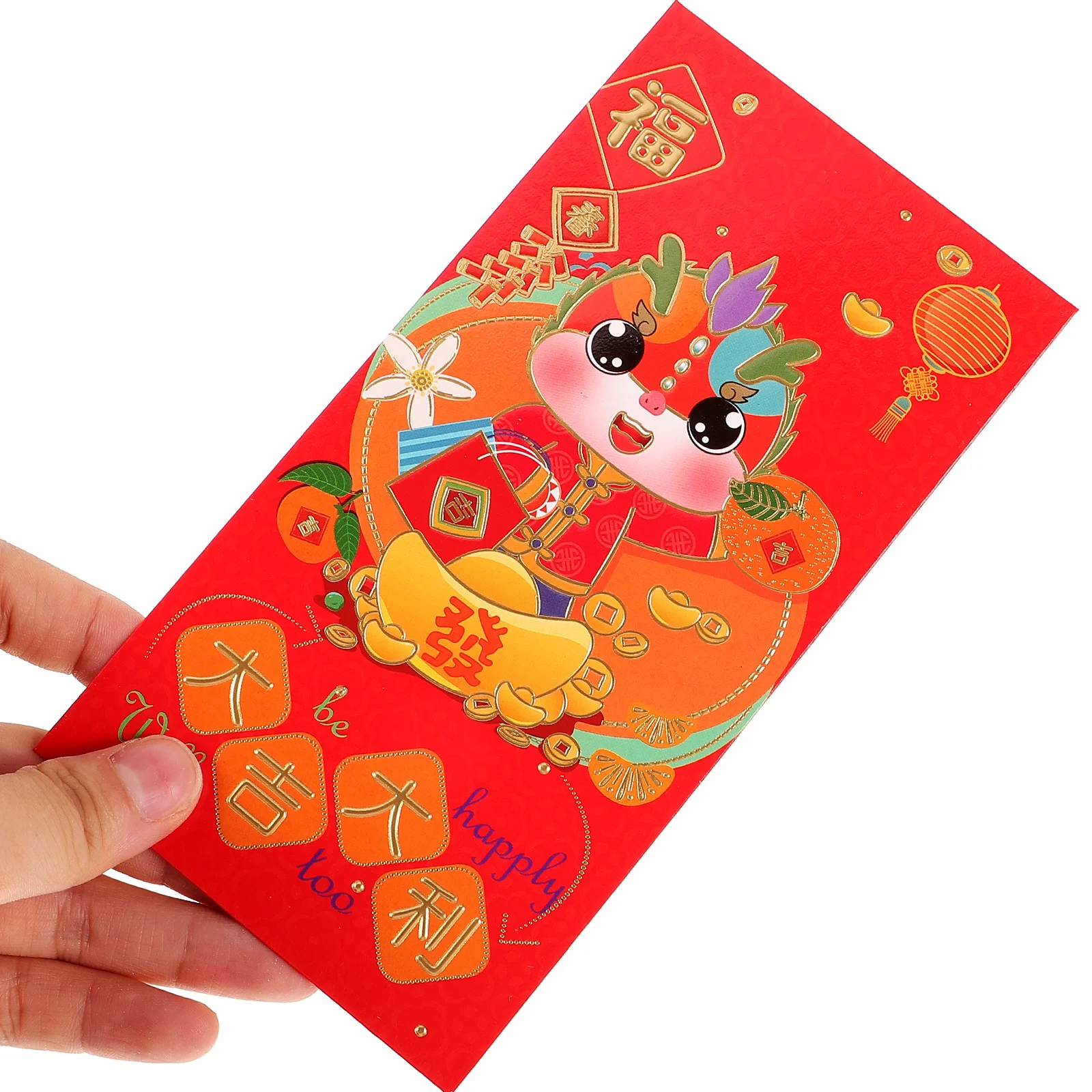 6pcs Red Envelopes Chinese New Year Dragon Pattern Paper Red Packets For Spring Festival Lucky Money Gift Celebration 2024 Year