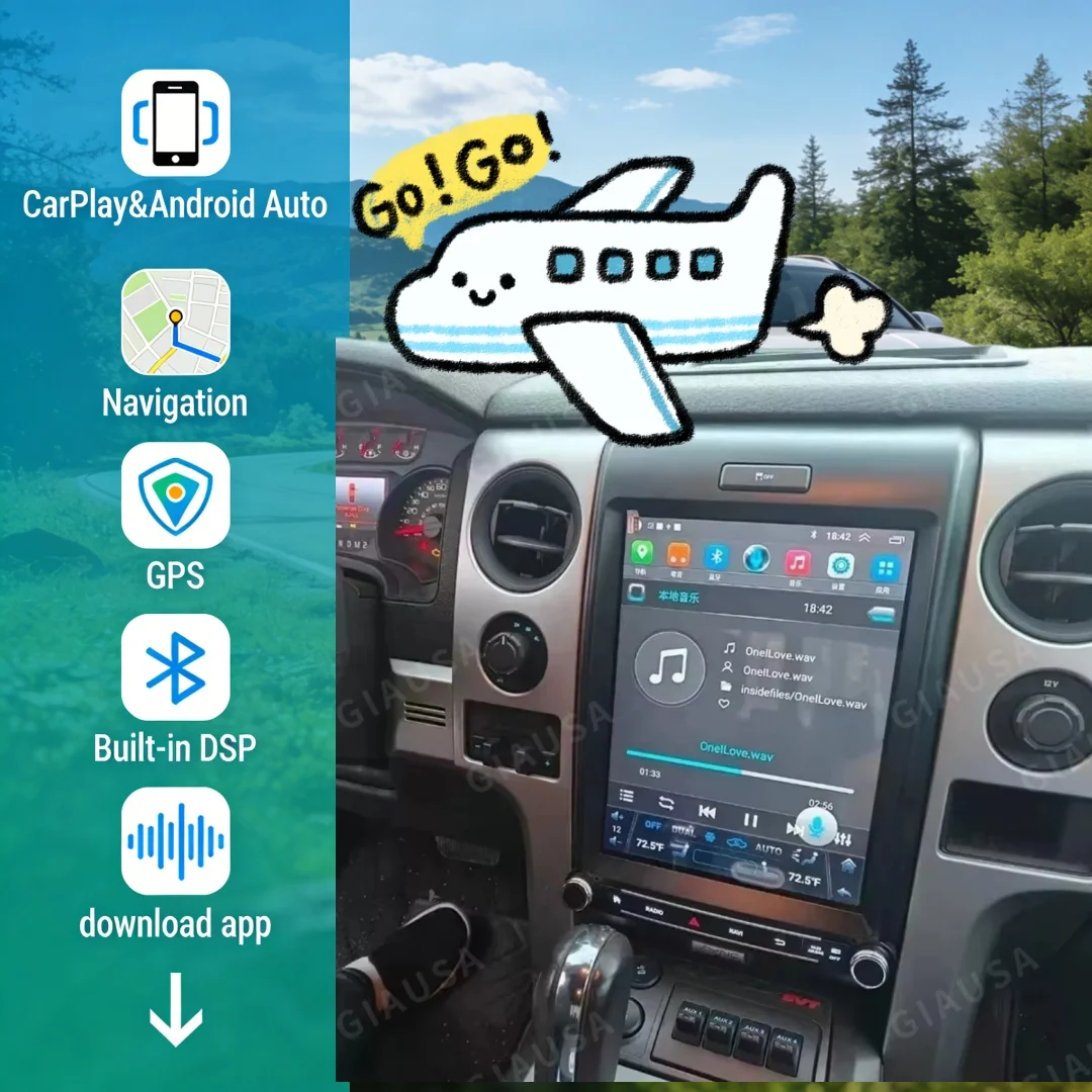 

12.1'' Android15 Car Radio Vertical style screen For Ford F150 2013 2014 Multimedia Video Player Stereo GPS Navi 4G DSP Carplay