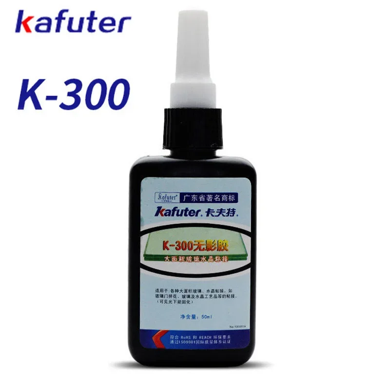 Marke Neue Starke 50ml Kafuter Uv-kleber Aushärtung Klebstoff K-302 303 300 Uv-härtung Klebstoff Kristall Glas und Metall ABS Bindung