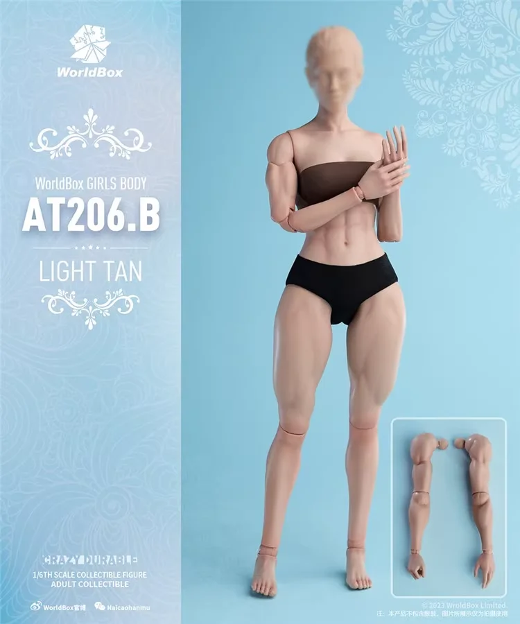 Figurka żeńska 1/6 Worldbox AT201 AT202 AT203 AT206, dziewczyna, ruchome stawy, elastyczne ciało, normalny, gruby model z mięśniami na nogach, 12-calowa figurka akcji, lalka.
