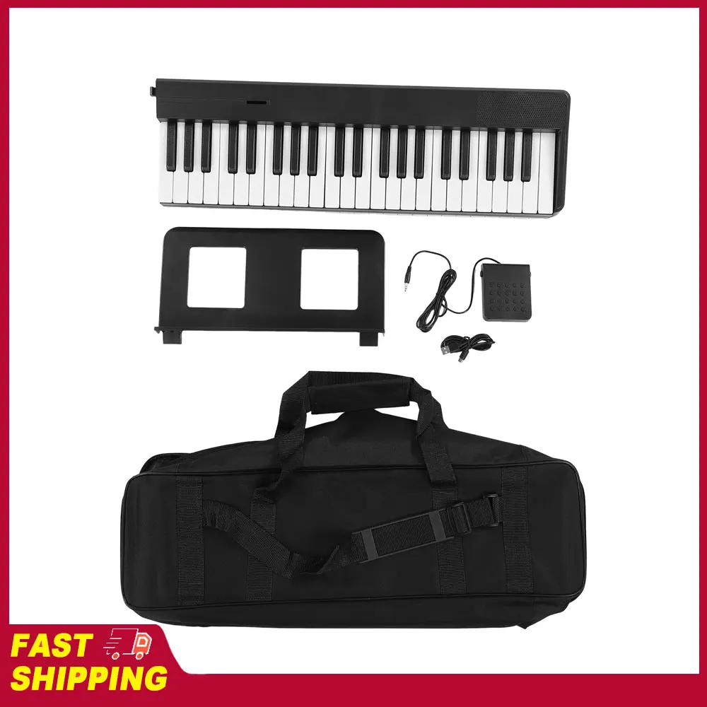 88-Key Foldable Electronic Piano Portable Electric Keyboard MIDI USB BT Connectivity Rechargeable with Music Stand/Piano