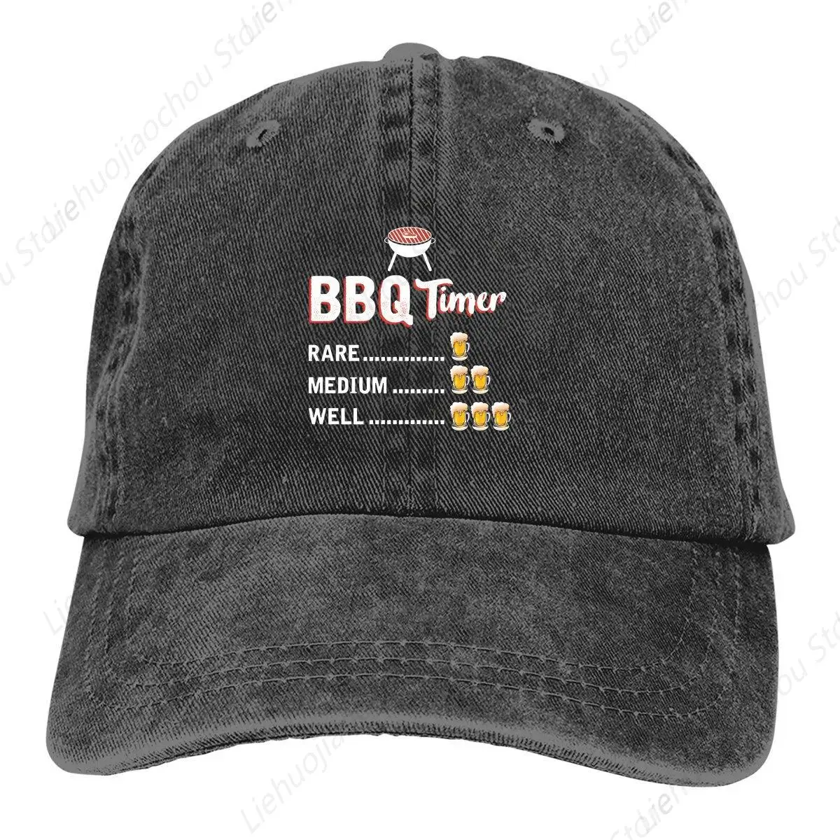 Washed Men's Baseball Cap Timer Barbecue   Grill Grilling Trucker Snapback Caps Dad Hat Barbecue BBQ Golf Hats