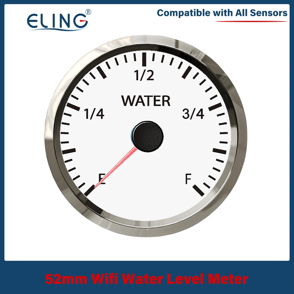 

ELING Waterproof 52mm WiFi Water Level Gauge Programmable Meter Compatible with All Types and Ranges Ohm Signal Sensor DC 12V24V