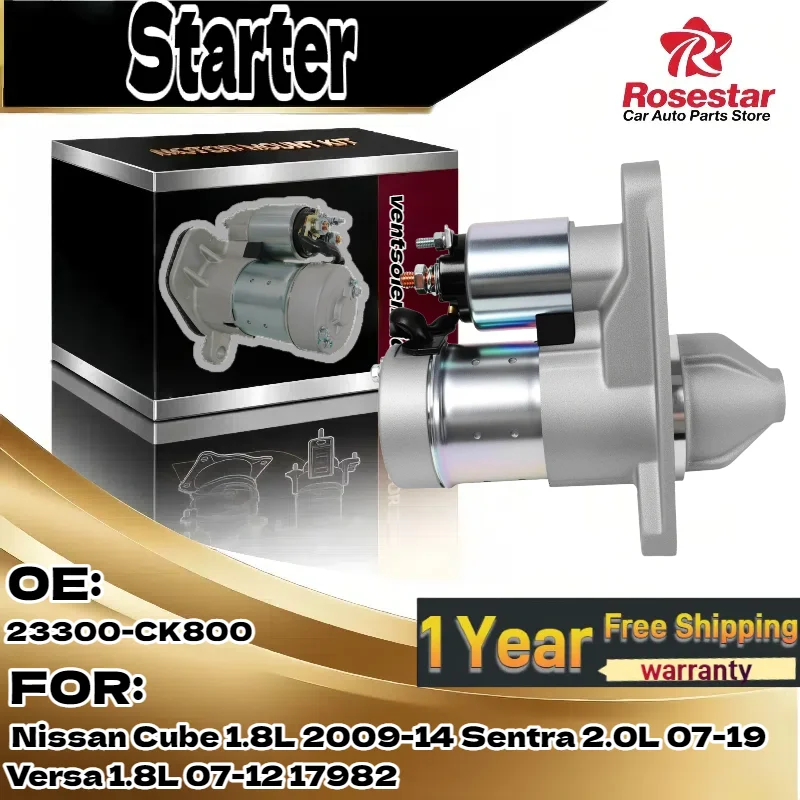 

For Toyota Tacoma 1995-2015/T100/4Runner (L4 2.7L) | Starter Motor | 2.0KW 12V CW 9T | OE 28100-75120