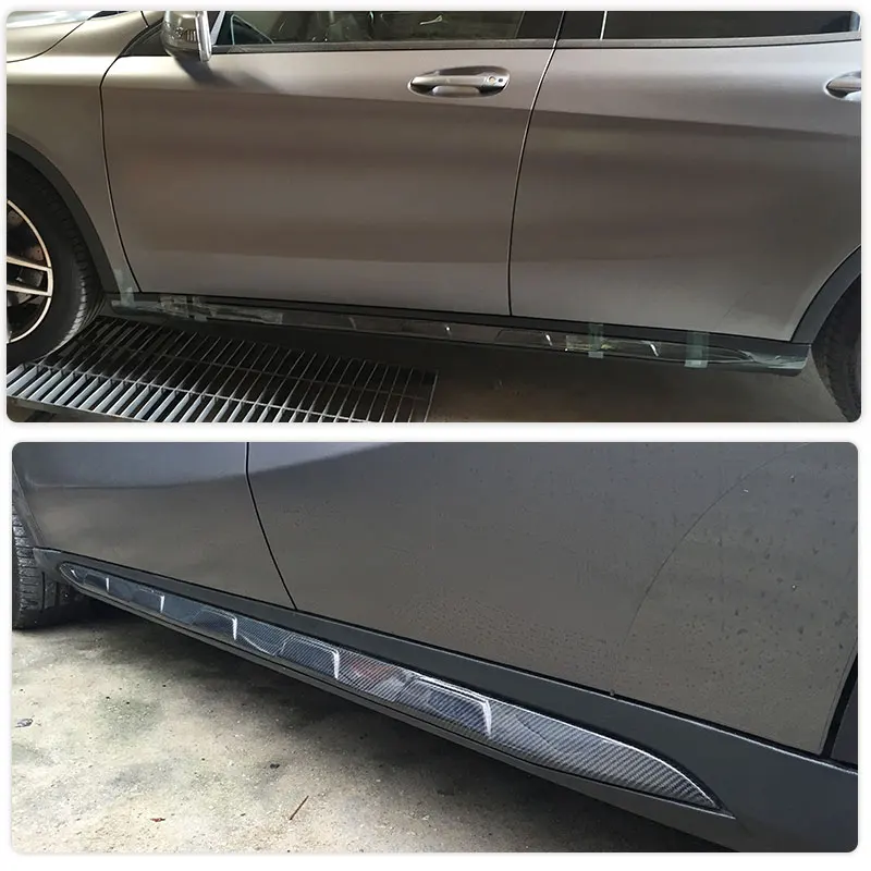 Carbon Fiber Side Skirts Extensions for Mercedes Benz GLA Class X156 GLA45 AMG GLA200 2015-2019 Car Side Apron Lip Body Kits