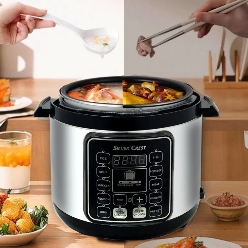 

6LElectric Pressure Cooker Large Capacity Household Multifunctional Electric Rice Cooker Intelligent Booking 3-step Timer Gears