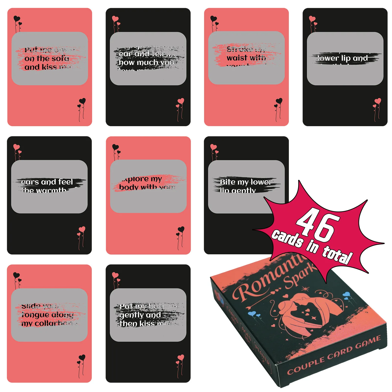 46PCS Couple Interactive Scratch Off Cards Home Fun Drawing Game Prop Leisure Entertainment Warm Emotional Activity Set