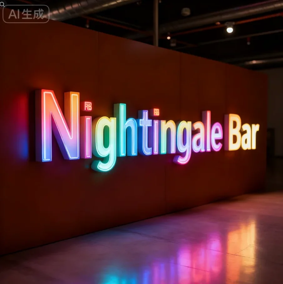 Custom Rgb 3d Letter Sign- Outdoor Business Sign for Bar Shop StoreFront & Restaurant Shop Decor LED illuminated Signs