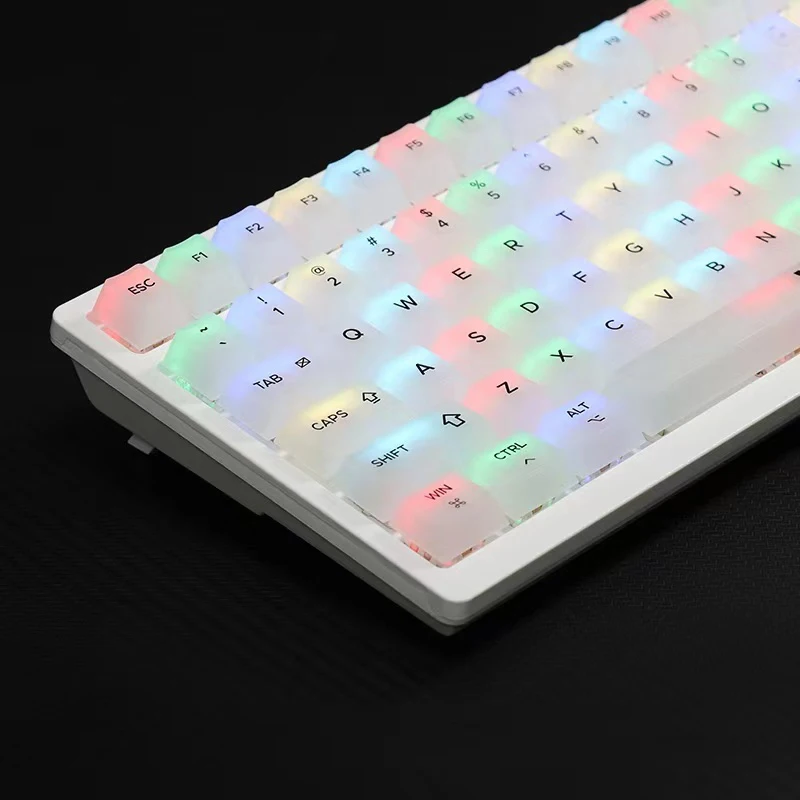 Imagem -04 - Leitoso Keycap Fosco Nevoeiro Transparente Fosco pc 122 Teclas Cereja para Teclado Mecânico Árabe Russo Hangul Coreano Keycap Branco