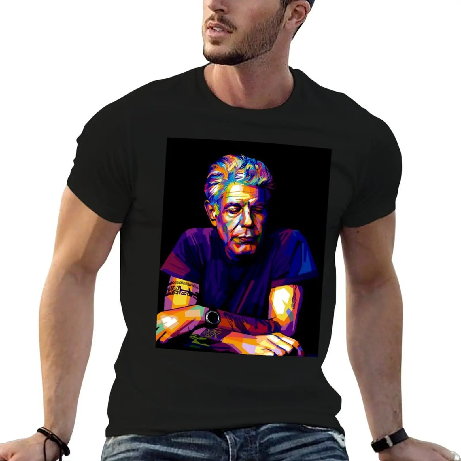 

Anthony Bourdain Ready to Hang Art T-Shirt man t shirts for men man t shirt cotton high quality man graphic t shirt T-shirt