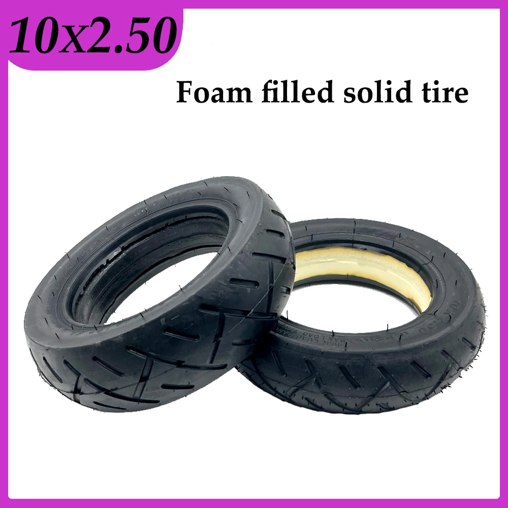 10x2.50 Solid Tire 60/85-6 Foam Filled Tyre for Quick 3 Zero 10X Mini Motorrad Razor Electric Scooter