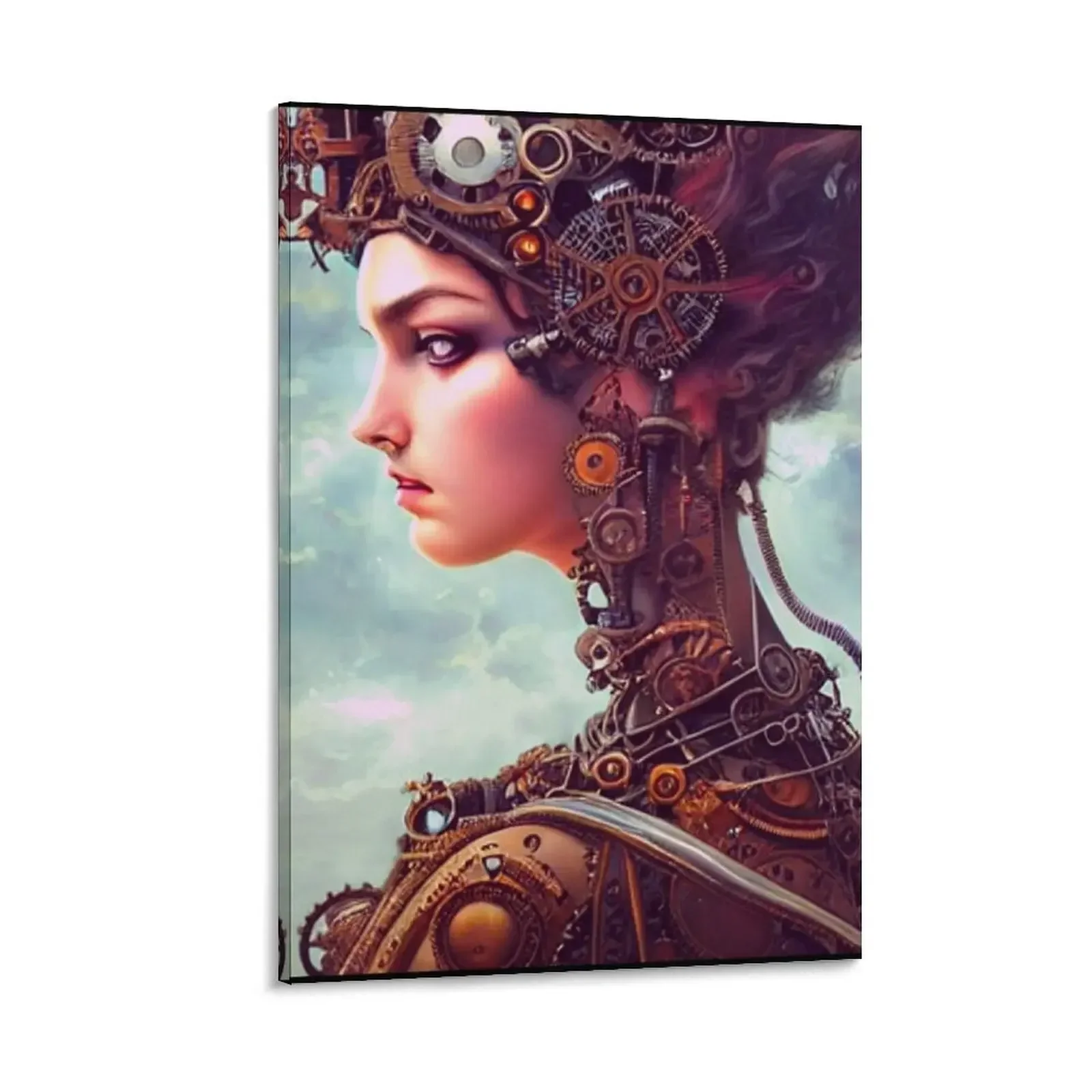 

Mysterious Steampunk Woman Canvas Painting bedrooms decorations aesthetic room decorative frames wall room