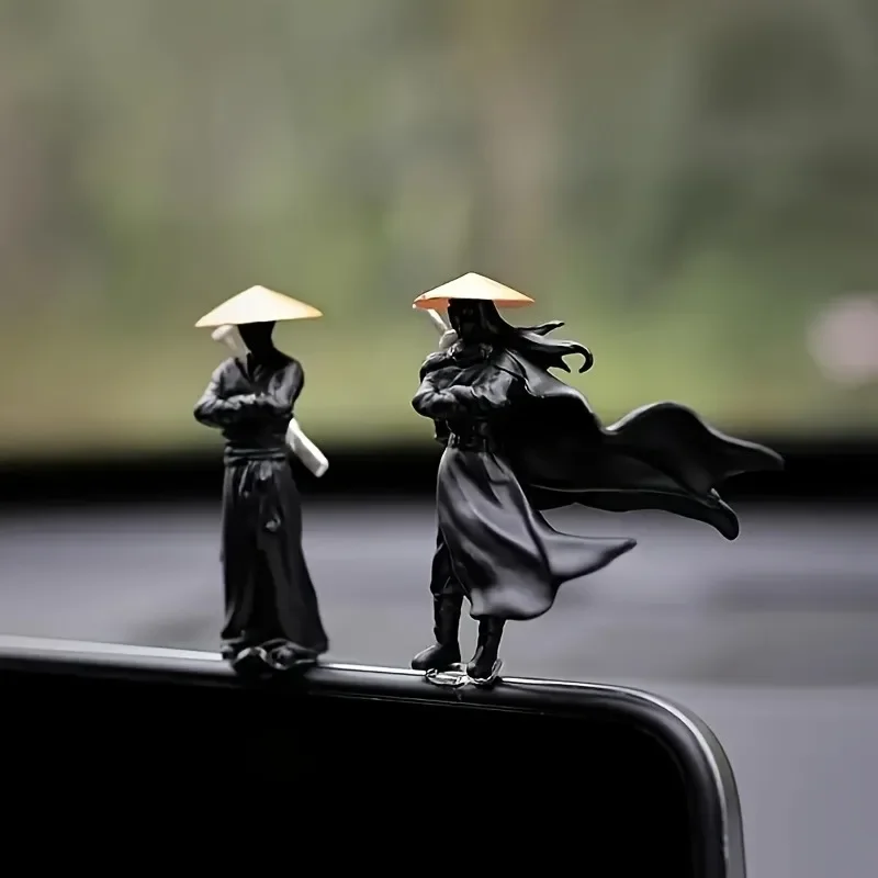 3PCS Mini Samurai Statue Set - Perfect for Car Dashboard Desk Decor