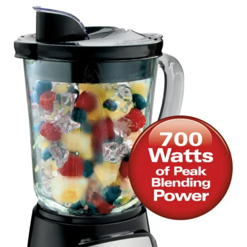 Hamilton Beach Power Elite Multifunctionele Blender, 40 Floz., 700 Watt, Zwart, Nieuw, 58148