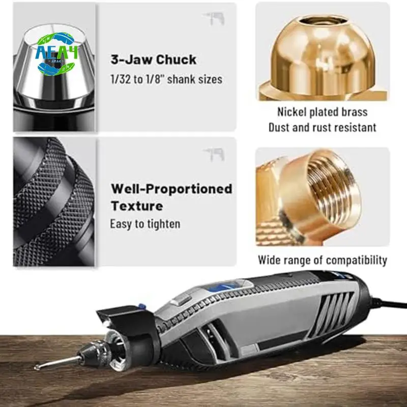 

AEA4-12 Piece Drill Chuck Adapter Set, 4486 Drill Chuck, 4485 Collets, Brass Change Chuck Heads, Keyless Drill Chuck With Box