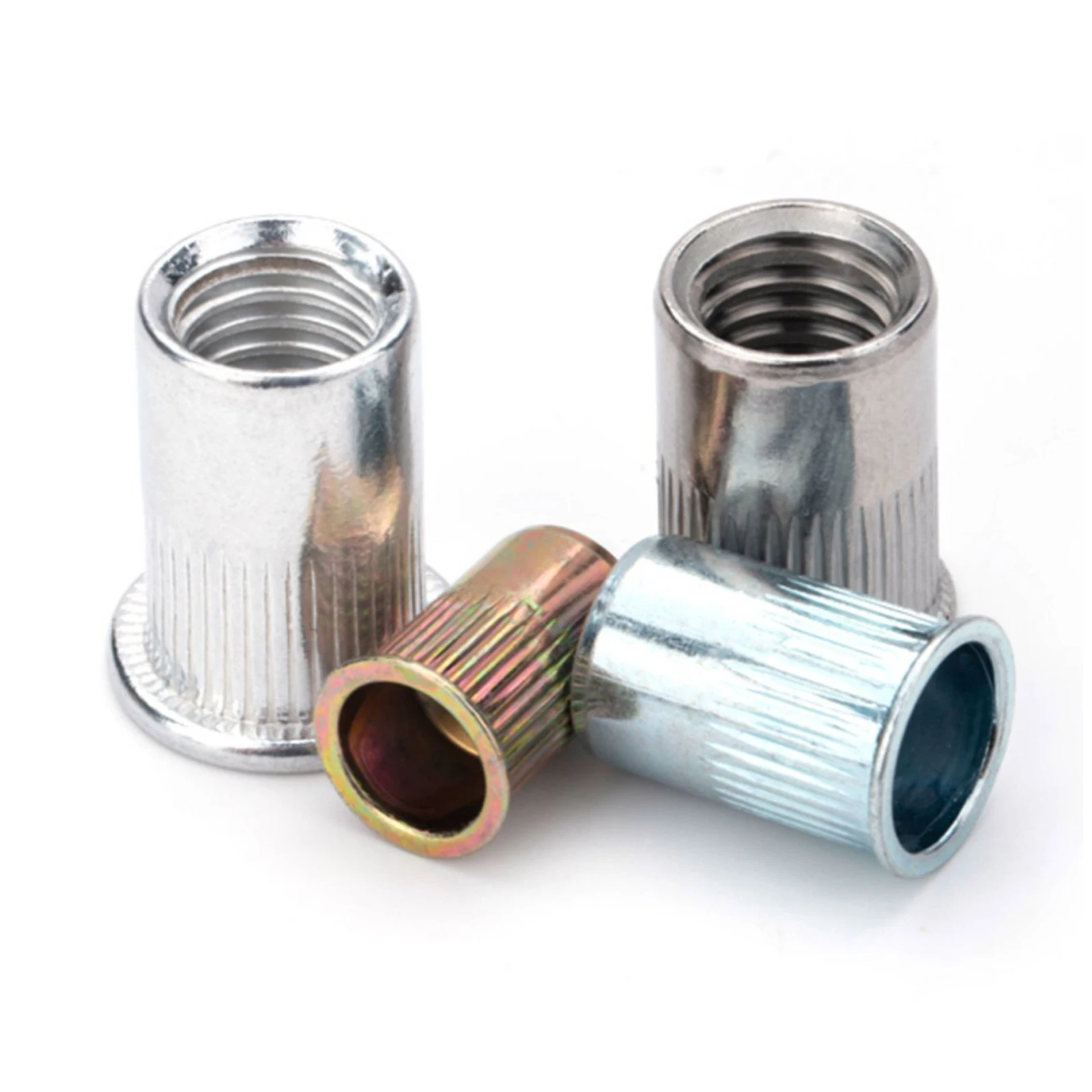 5/20Pcs 304 Stainless Steel Rivet Nut Aluminum Carbon Steel Flat Head Pull Rivet Nut Full Sizes M3 M4 M5 M6 M8 M10 M12