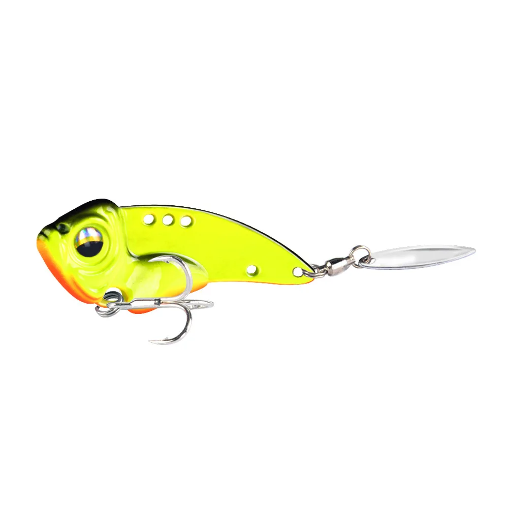 1 pz 8.5g 12.5g 17g Sinking Metal VIB Fishing Lure con rotante Spoon Tail Hard Wobbler Crankbaits Vibration Spinner Tackle