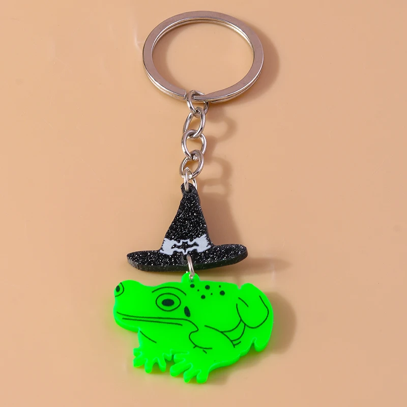 Cute Animal Cat Frog Keychain Charms Men Women Keyring Pendants for Car Key Holder Handbag Decor Handmade Jewelry Gifts