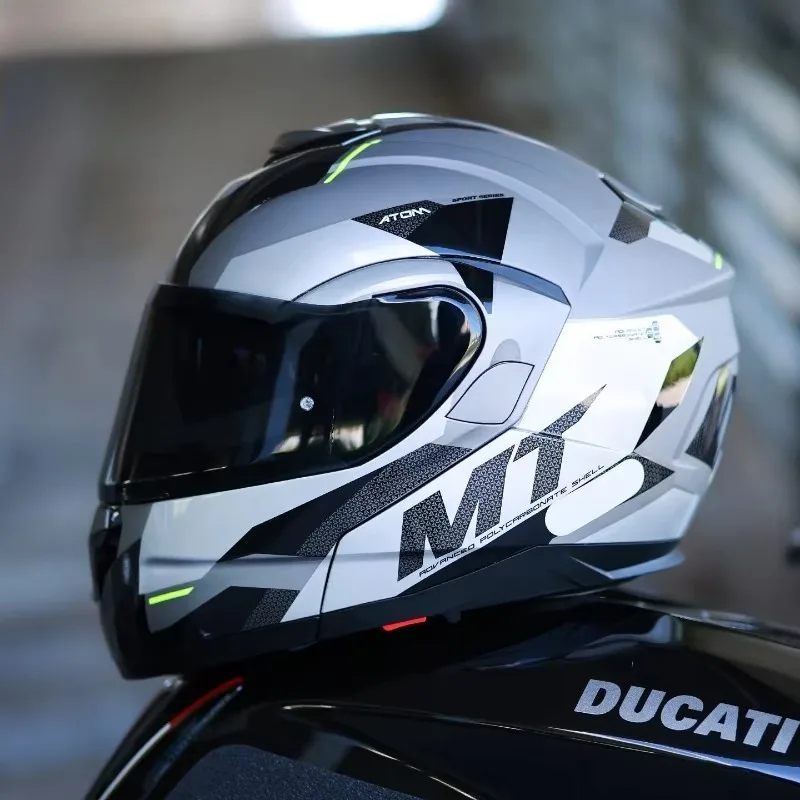Hot MTHELMETS Motorcycle Helmet Capacete MT ATOM SV Modular Helmets Men Women Double Lenses Flip Up Helmet Cascos Para Moto