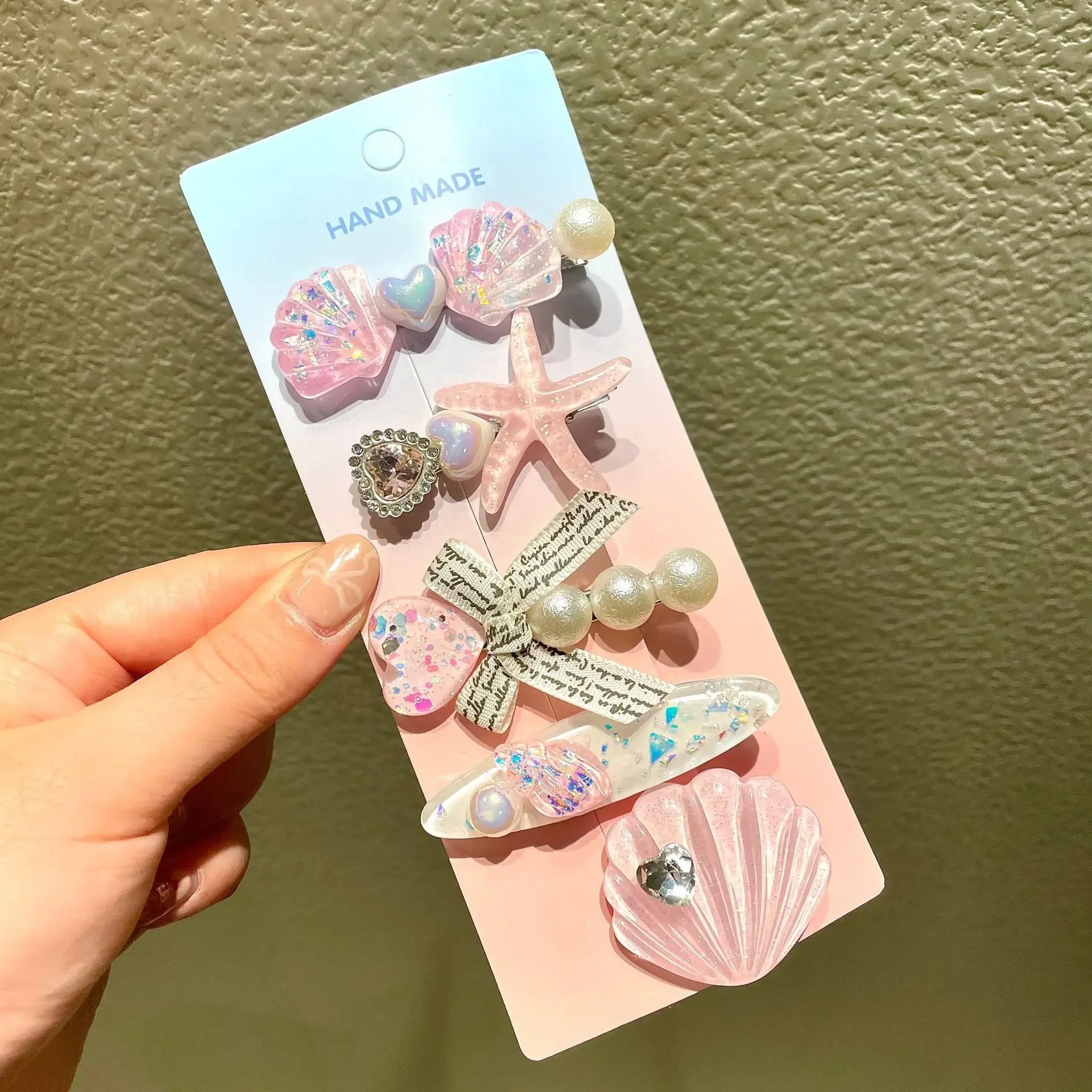 Kids Hair Pin Baby Hair Accessories Hair Pins and Clips Starfish Shell Hairpin Children's Duckbill Hairpin on The Side Headdress