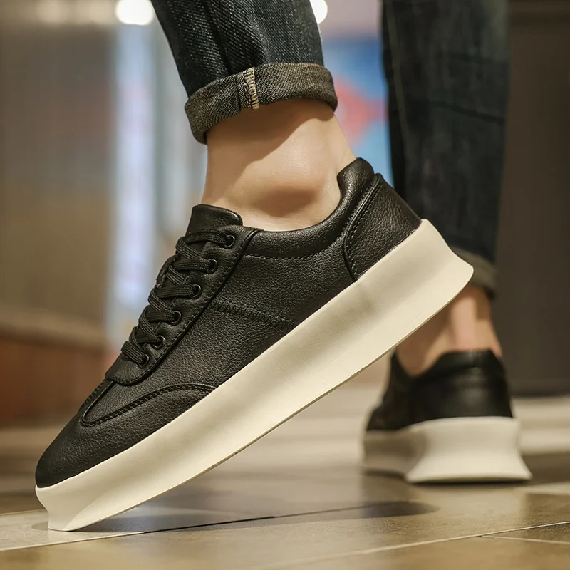 Zapatos elevadores para hombre, mocasines blancos de cuero suave con aumento de altura de 5cm, zapatillas deportivas para primavera, 2023