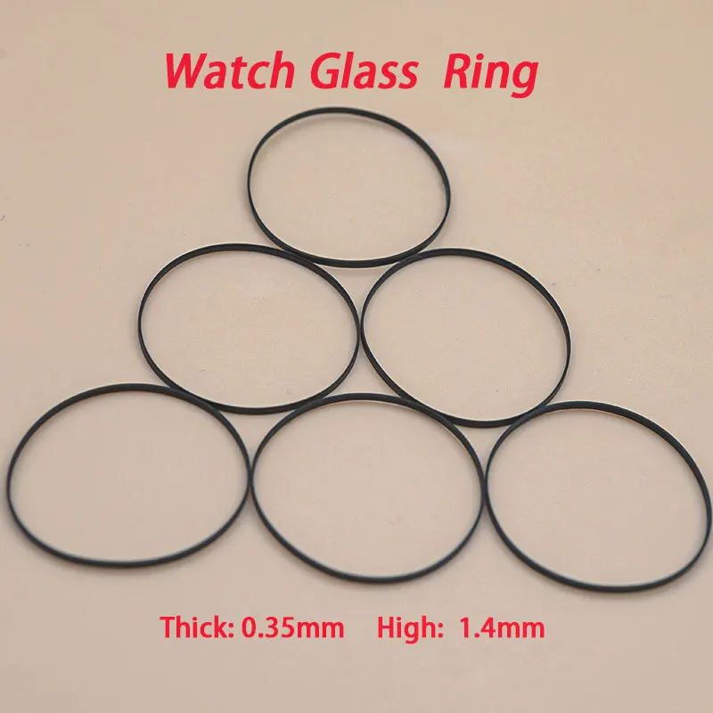 Black Gasket O-Ring Fit Seiko Tissot Citizen Watch Accessories Glass Crystal  Dia 28-32mm Thickn 0.35mm Height 1.4mm Men‘s W