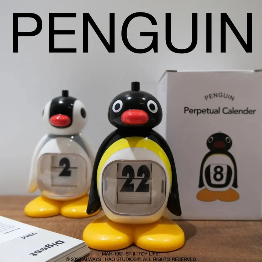 ZQQCreative Penguin Desktop Decoration Calendar Pressing Perpetual Calendar Cute Penguin Doll Decoration Friends Birthday Gift