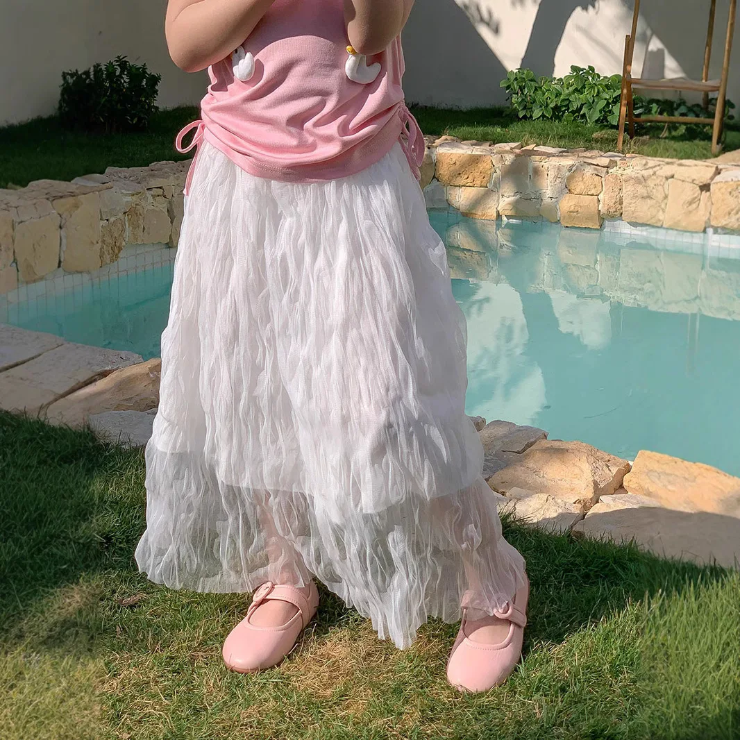 Children's Skirt Children Little Fairy Big Skirt Big Skirt Gauze Size Girls Fluffy Mesh Half Body Princess Long Fashion