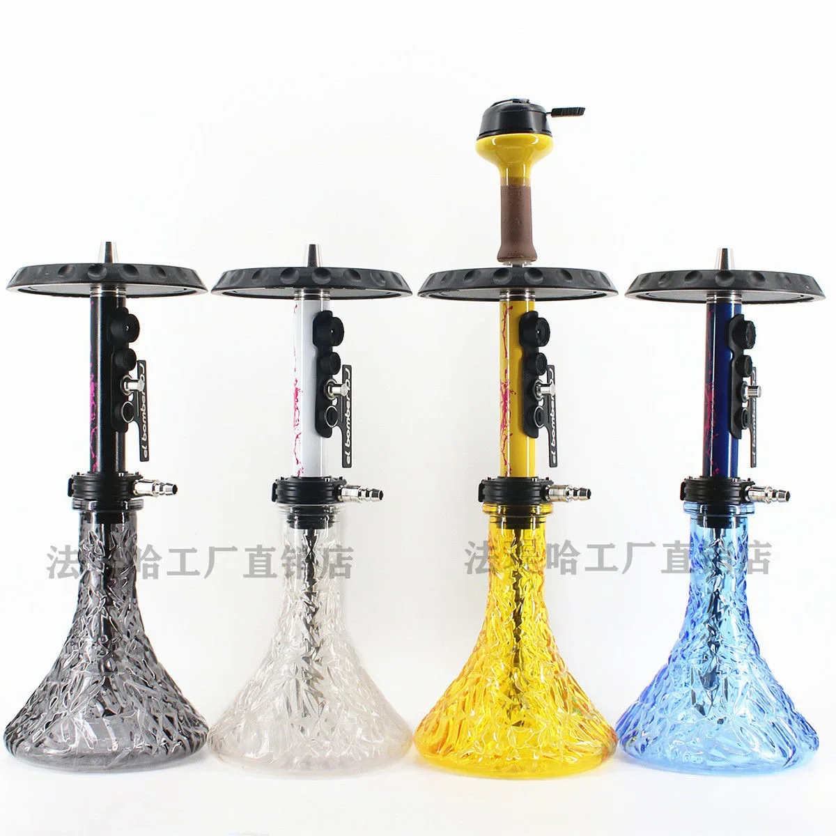 

Stainless Steel Hookah Set with Glass Vase Gift Packing European Style Race Shisha Nargile Cachimba NURBURGRING Hookah