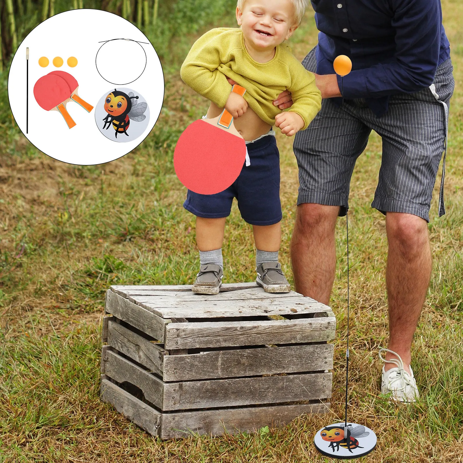 

1Set Table Tennis Trainer Elastic Shaft Home Indoor Outdoor Ping Pong Training Device Interactive Sports Kit for Kids Adults