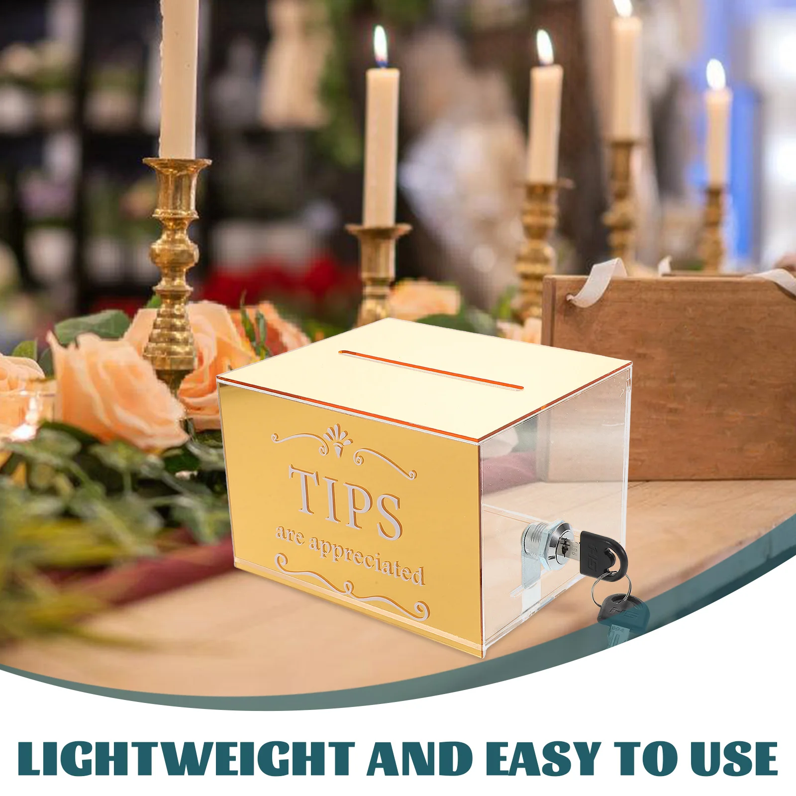 Sammelbox mit Acrylspitze, transparent, sicher, großes Fassungsvermögen, Vorschlagsspende, Verlosungsbox, Gelddose zum Sparen von Bargeld