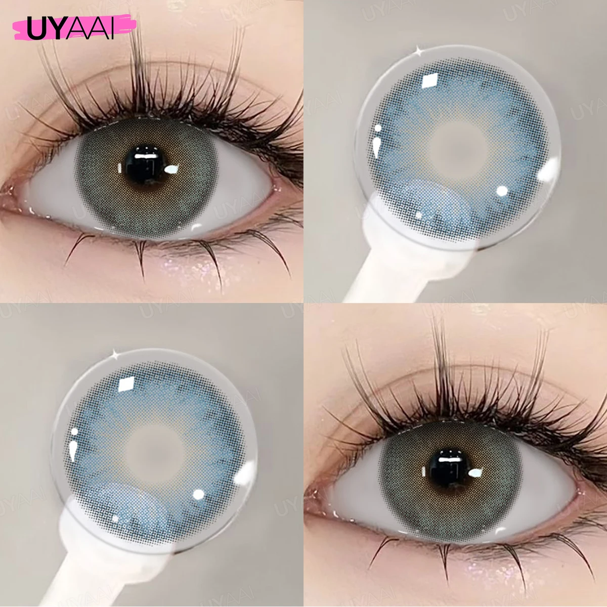 UYAAI NEUE blaue Augenfarblinse, 1 Paar grüne farbige Schüler für Augen, natürliche Y2K-Modelinsen, koreanischer Stil, farbige Augenkontakte – Detail 8