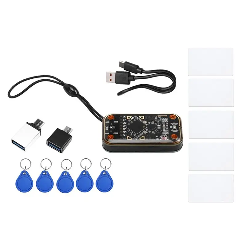 RFID Smartchip Reader+5XCUID Card&Keychain Smartcard Emulator RFID Emulator Readwriter Em125khz IC 13.56Mhz Badge Decode-A32R