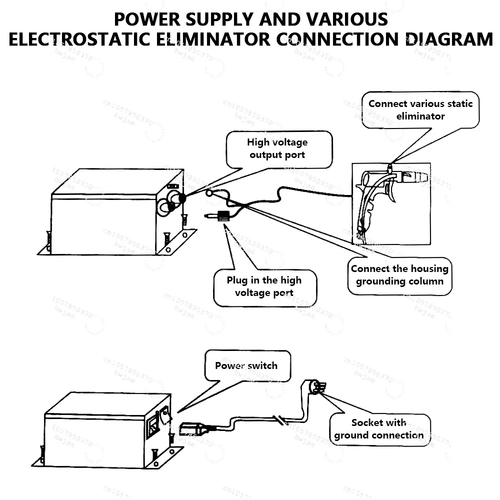 SL-004 Antistatic Ionizing Air gun Static Eliminator with SL-007 High Voltage Generator 110V/220V