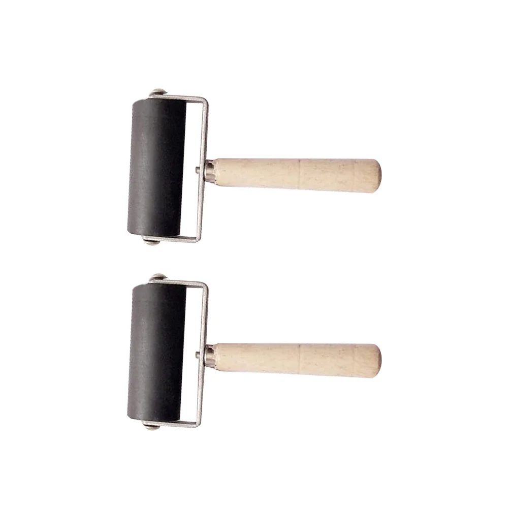 2 قطعة 6 سنتيمتر النفط الحبر الأسطوانة أداة المطاط لصنع الطباعة سجل القصاصات ختم المشاريع الحرفية الثقيلة إطار معدني السلس الغراء