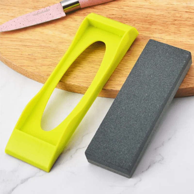 High Hardness and Durable Kitchen Sharpening Stone with Non-Slip Base - Double-Sided Premium Sharpening Stone Suitable for Knives and Tools