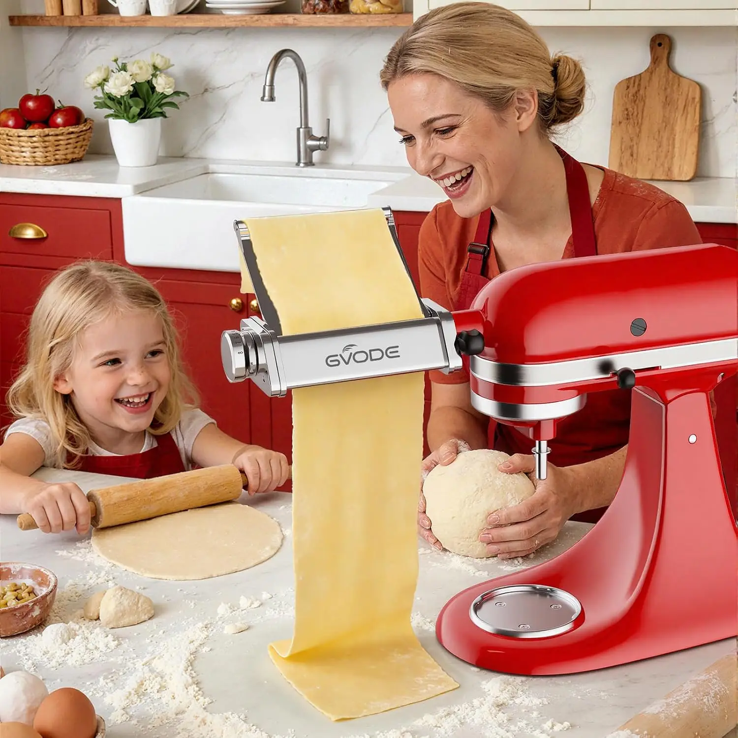 3Pcs Pasta Attachment Stand Mixer All Stainless Steel Pasta Maker Detachable Metal Plate Includes Pasta Sheet Roller Spaghetti F