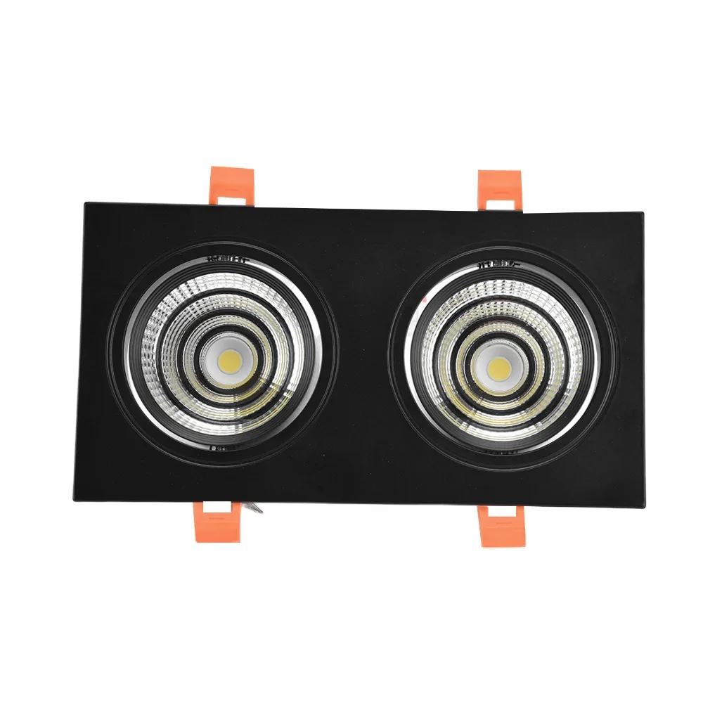 2 X 7W Recessed Ceiling Light Double Head White Light 6000K COB Downlight with LED Driver CRI 90+ LED Ceiling Light Bedroom