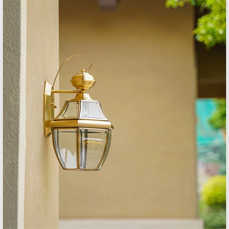 BERTH Retro Outdoor Brass Wall Lamp Waterproof IP65 Sconces LED Lighting for Home Porch Courtyard