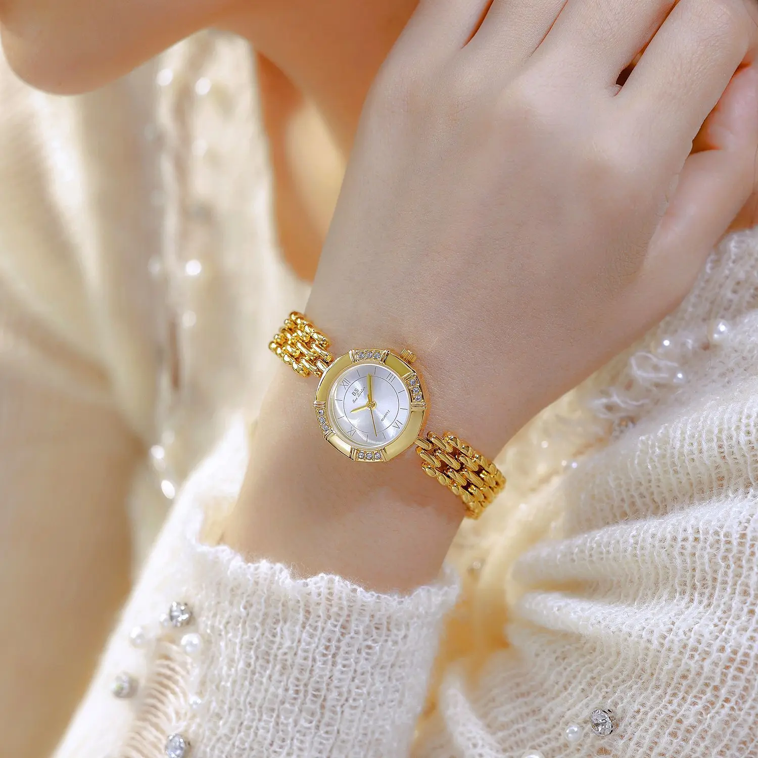 Vintage Women's Watch Octagonal Unique French Clock Elegant And Luxurious Diamond Dial Fashionable Waterproof Quartz Watch