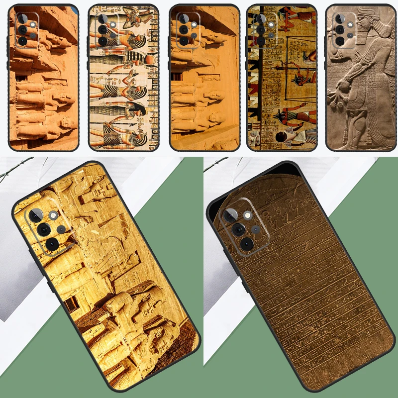 Egypt Cuneiform Akkadian Pharaoh Phone Case For Samsung Galaxy A34 A54 A14 A51 A71 A12 A22 A32 A52 A72 A13 A33 A53 A73