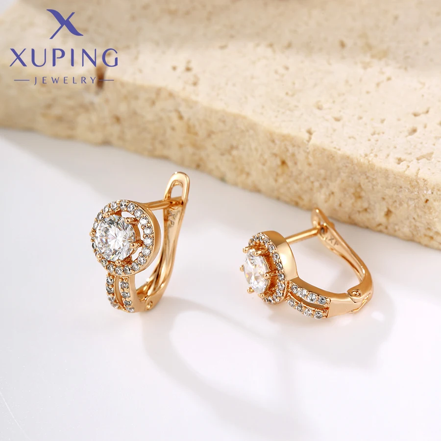 Xuping Jewelry New Arrival Fashion Gold Color Simple Style Earrings for Women Wedding Gifts X000030510