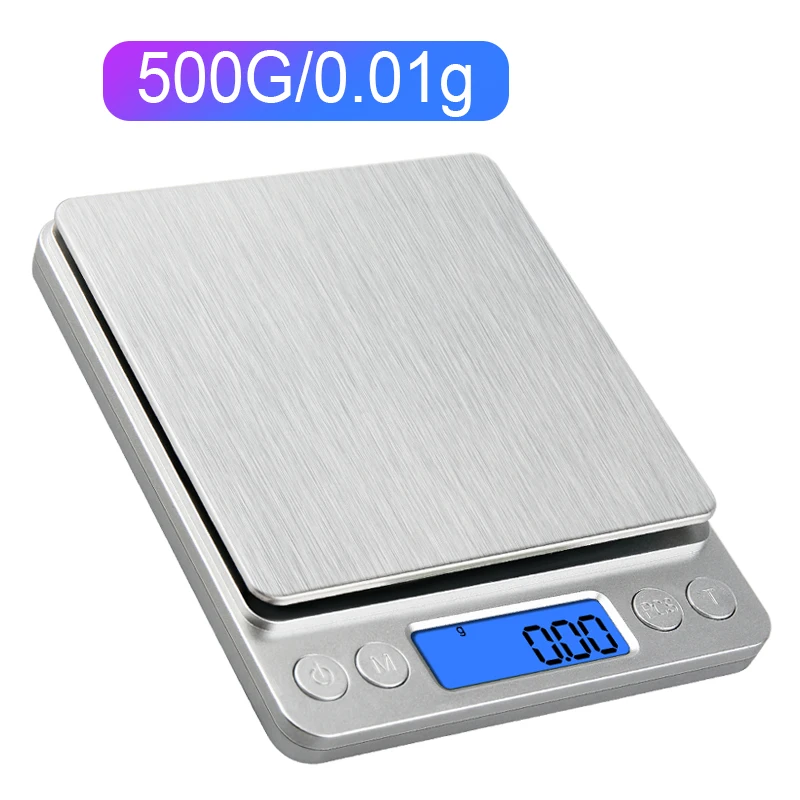 500g/0,01g Sieraden Draagbare Weegschaal 3kg/0,1g Digitale Display Schaal Bakken Elektronische Weegschaal Persoonlijke Tafel Schaal Keuken Voedsel Schaal