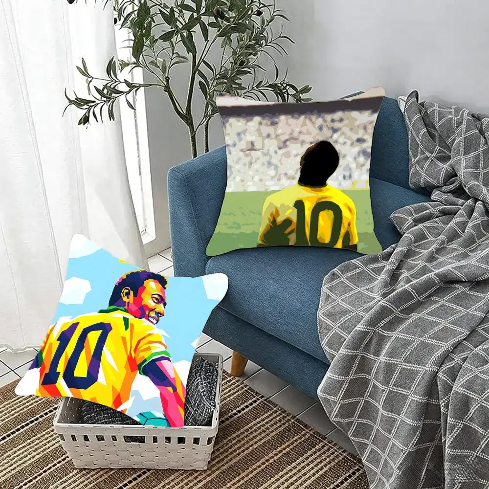 Legendary Athlete P-Pele Cushion Cover Fluffy velvet Nordic style plush Living room sofa decorative