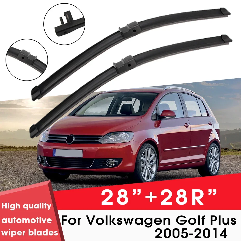 

Car Wiper Blades For Volkswagen Golf Plus 2005-2014 28"+ 28R" Windshield Windscreen Clean Naturl Rubber Cars Wipers Accessories