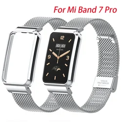 Metal Strap Case Protector for Xiaomi Mi Band 7 Pro Bracelets+Cover for mi band 7 pro Watchband Correas reloj Protective shell