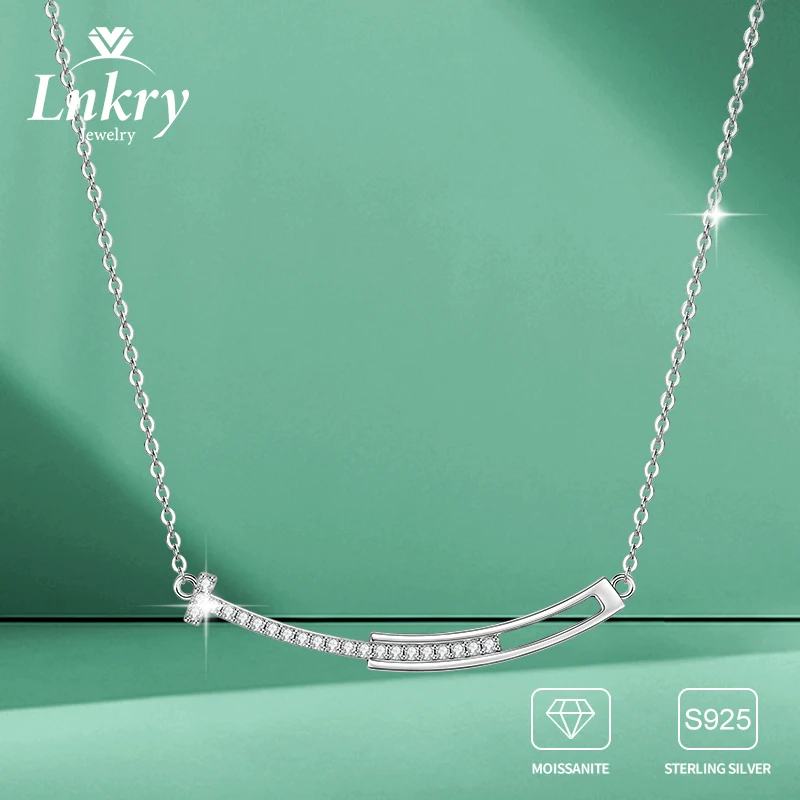 

Lnkry 1,2 мм круглое ожерелье из муассанита Collier Argent стерлингового серебра 925 пробы с подвеской в виде улыбки ювелирные изделия для подарка на день рождения