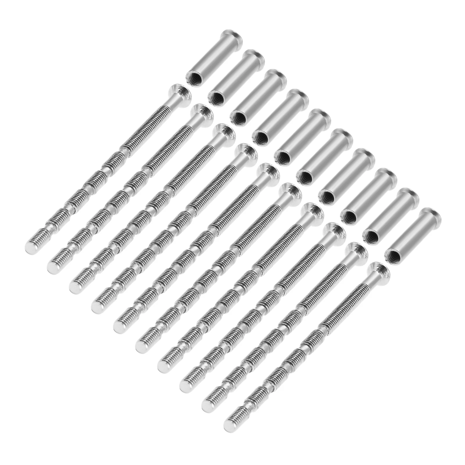 10 conjuntos de parafusos m3x60 + m3x16mm manga maçaneta da porta alavanca parafuso conector fixação corte slot dobradiça parafuso conjunto para fixação fechadura da porta
