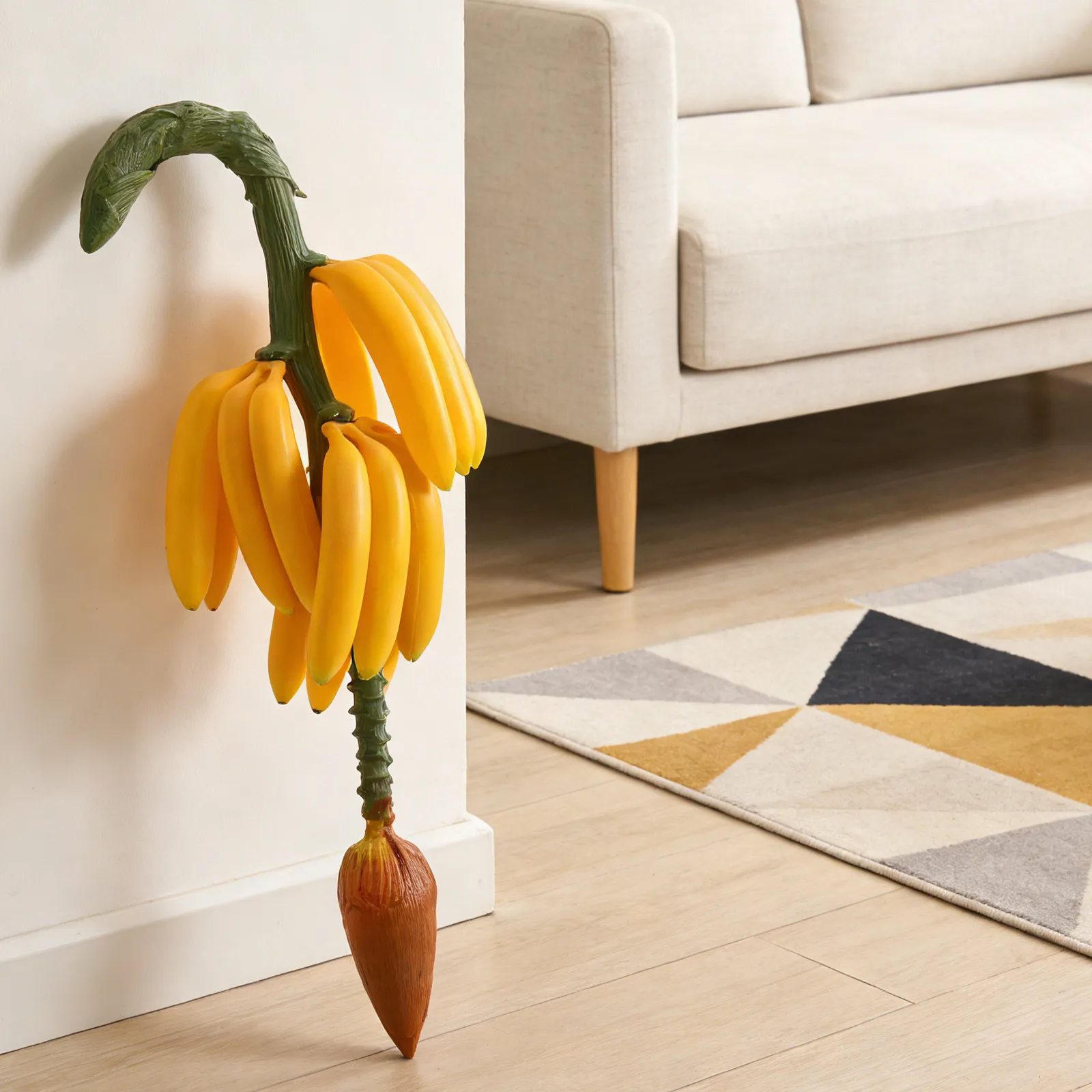 

Искусственный пучок бананов: реалистичная имитация фруктов, имитация бананового кластера, реквизит для домашнего декора, фотосъемки, украшения кухни и вечеринок